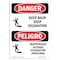Signmission OSHA Danger, Keep Back Deep Excavation Bilingual, 14in X 10in Decal, 10" W, 14" H, Bilingual Spanish OS-DS-D-1014-VS-1380 - alternate 1